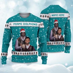 2025 Dolphins Tua Tagovailoa x Tyreek Hill Football Christmas Ugly Sweater