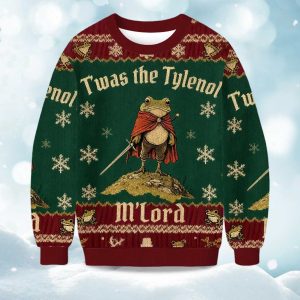 2025 Twas The Tylenol MLord Frog Christmas Ugly Sweater 1