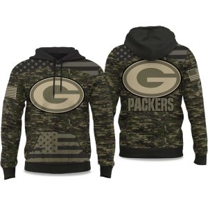 2025 Packers Salute to Service Camo Hoodie 1