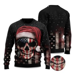 2025 Amazing Skull Christmas Ugly Christmas Sweater 1
