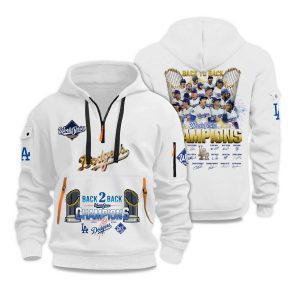 Dodgers Back To Back World Series Champions 2025 Quarter Zip Hoodie