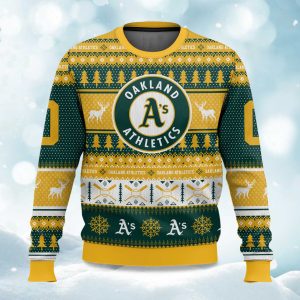 2025 Christmas Athletics Baseball Personalized Ugly Sweater 1
