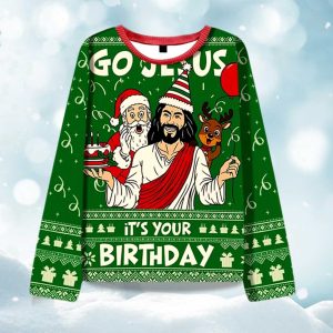 Go Jesus It's Your Birthday Ugly Christmas Sweater