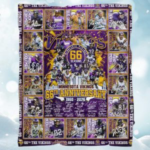 Vikings 66th Anniversary 1960 2026 Fleece Blanket 1
