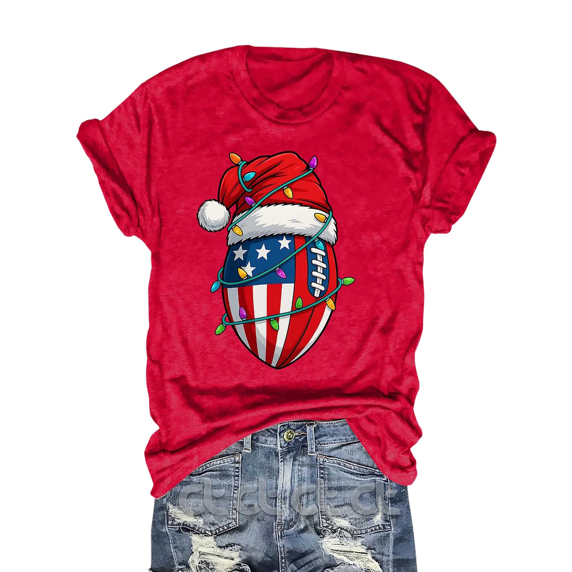 American Flag Football Christmas T-Shirt 5 American Flag Football Christmas T Shirt