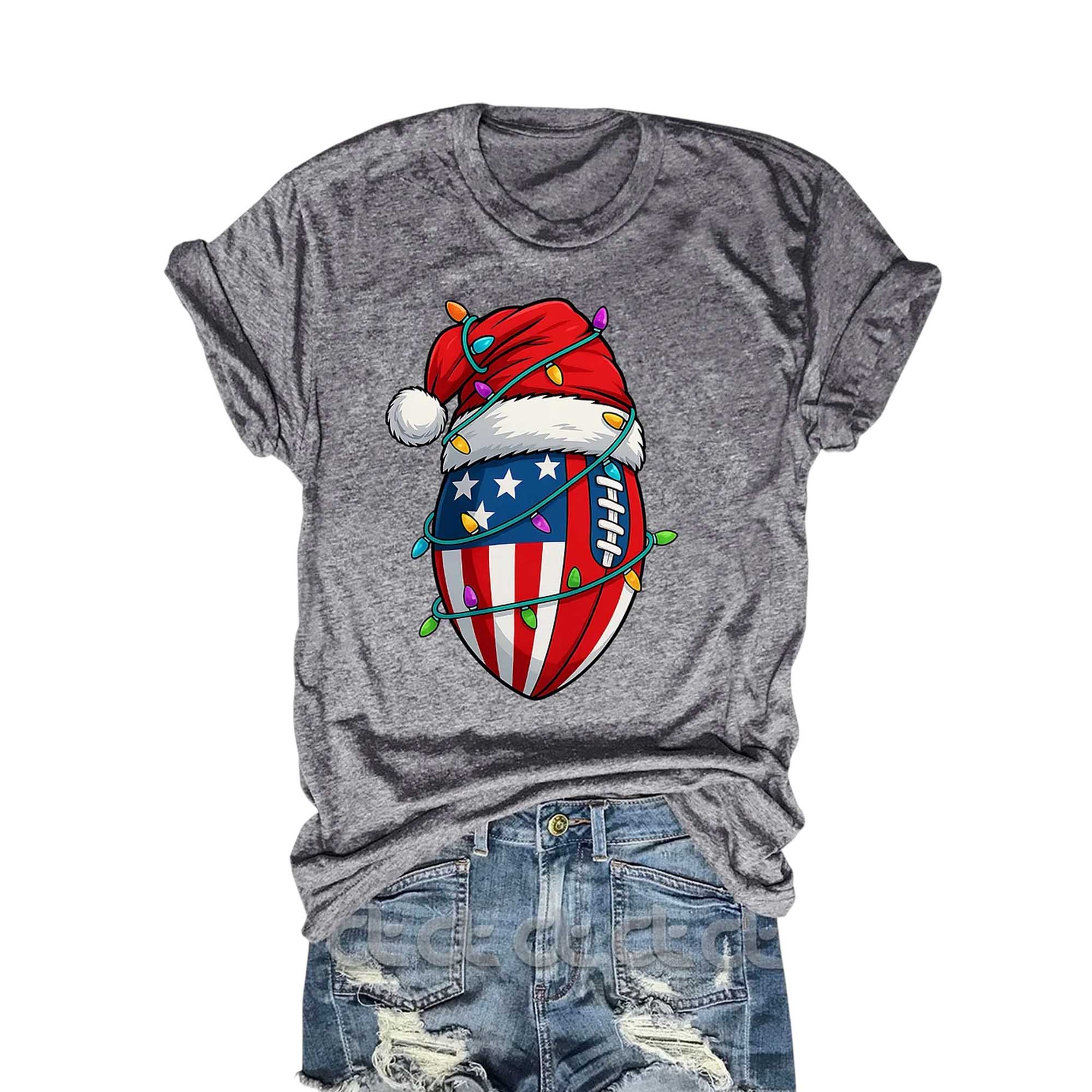 American Flag Football Christmas T-Shirt 4 American Flag Football Christmas T Shirt