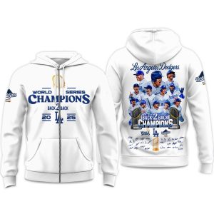 LA Dodgers 2025 World Series Champions Zip Hoodie