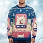 Benadryl Cat Christmas Ugly Sweater