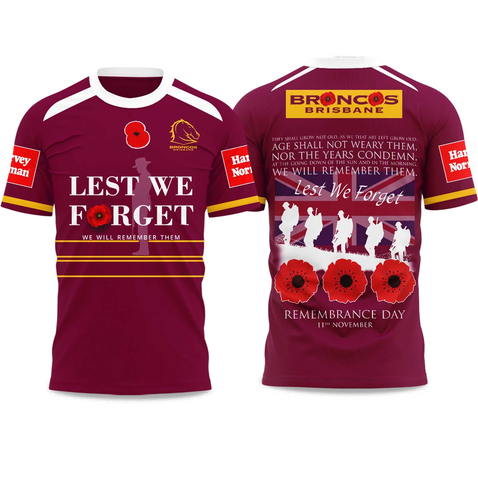 Broncos Lest We Forget 2025 T-Shirt Broncos Lest We Forget 2025 T-Shirt