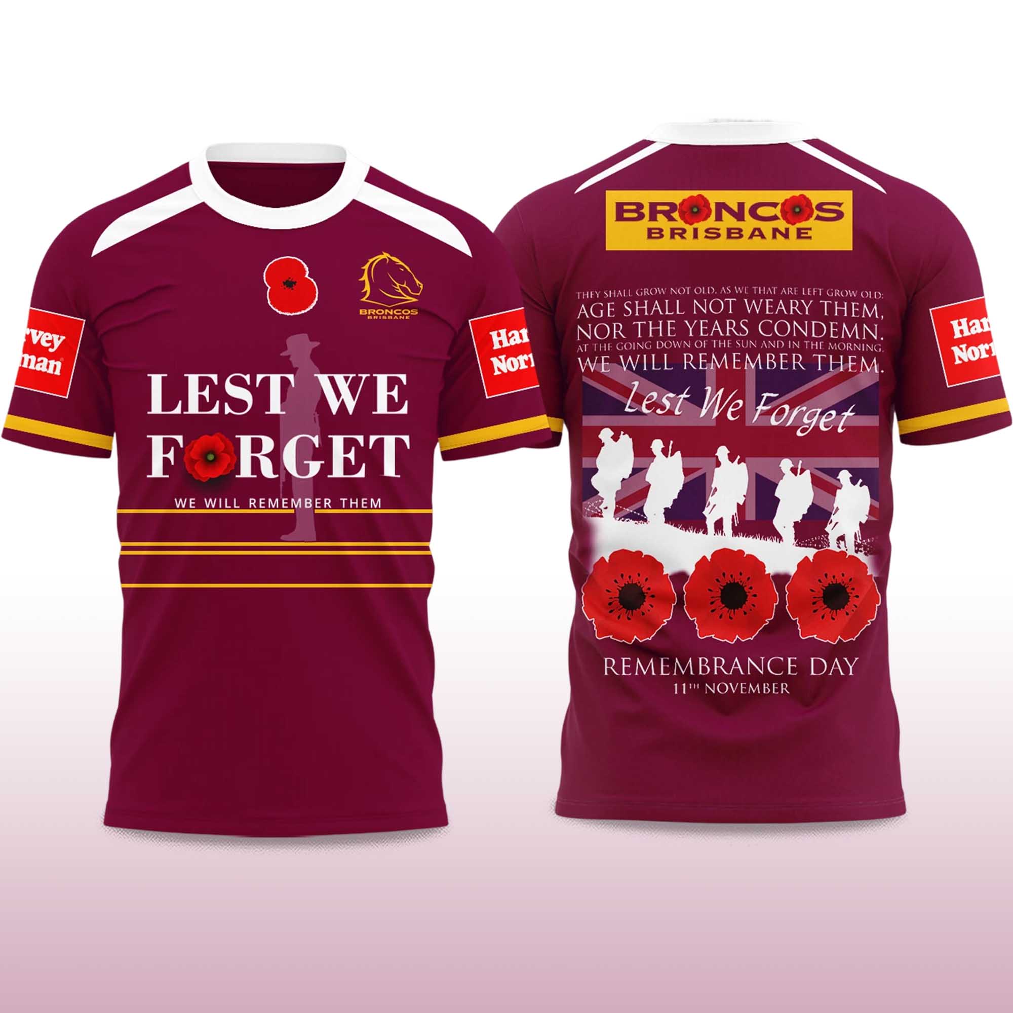 Broncos Lest We Forget 2025 T-Shirt 2 Broncos Lest We Forget 2025 T Shirt