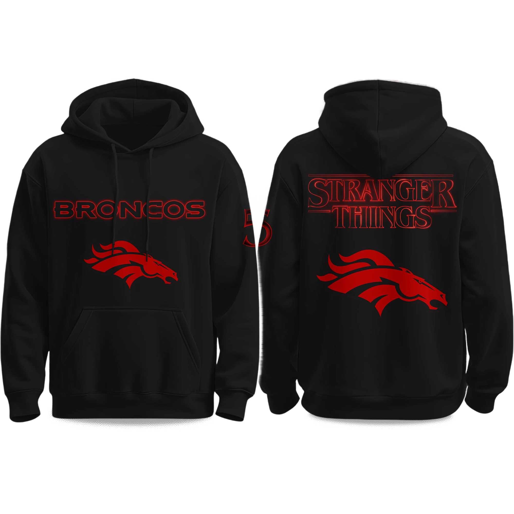 Broncos Stranger Things 2025 Hoodie Broncos Stranger Things 2025 Hoodie