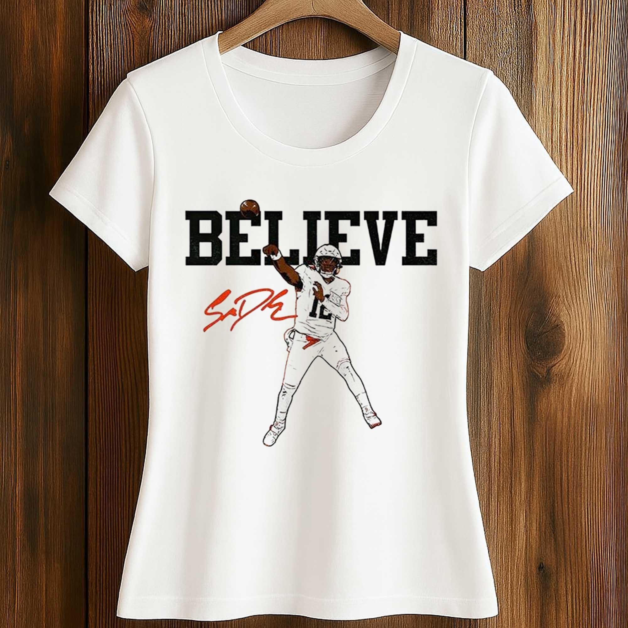 Browns Shedeur Sanders Believe Football Shirt 2 Browns Shedeur Sanders Believe Football Shirt