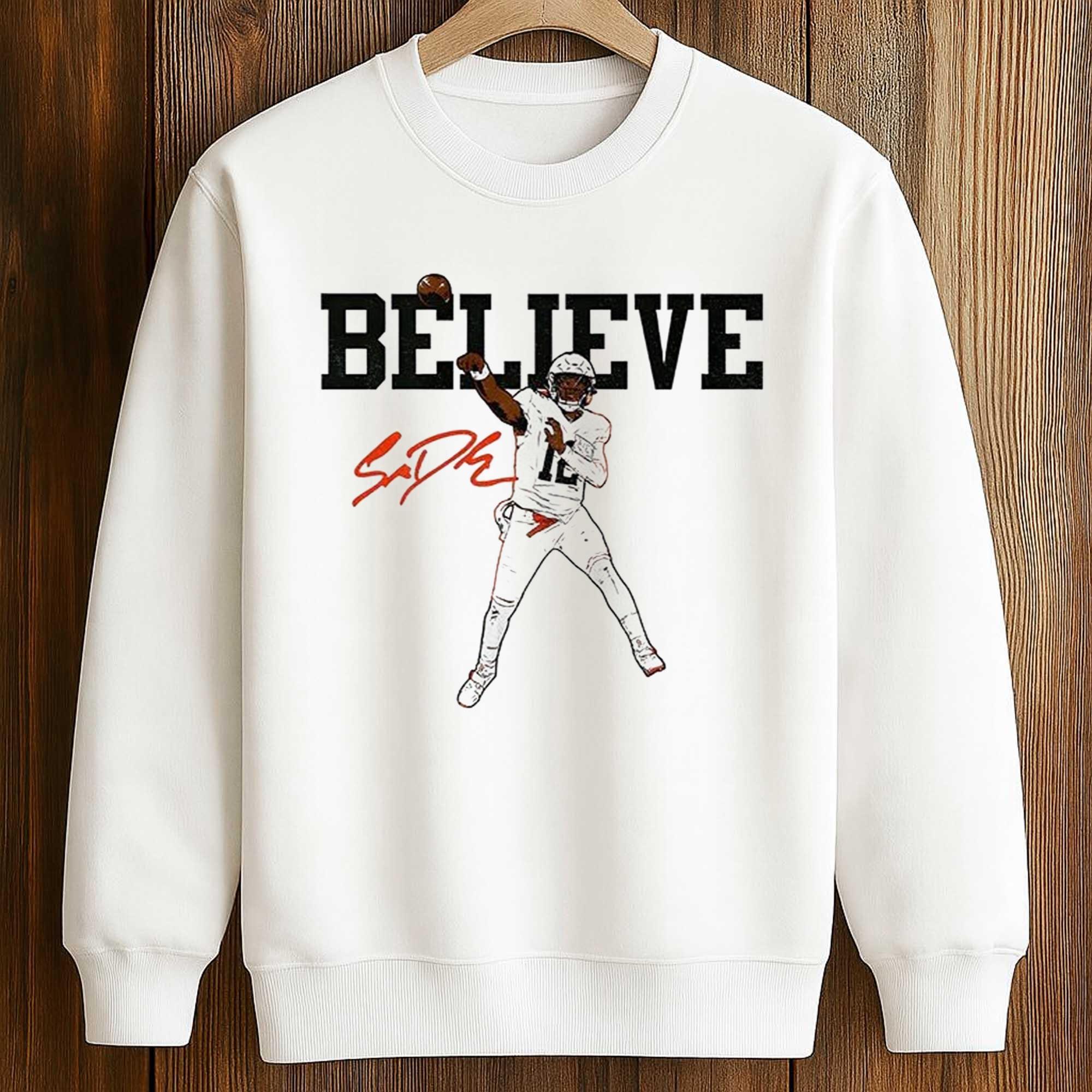 Browns Shedeur Sanders Believe Football Shirt 3 Browns Shedeur Sanders Believe Football Shirt