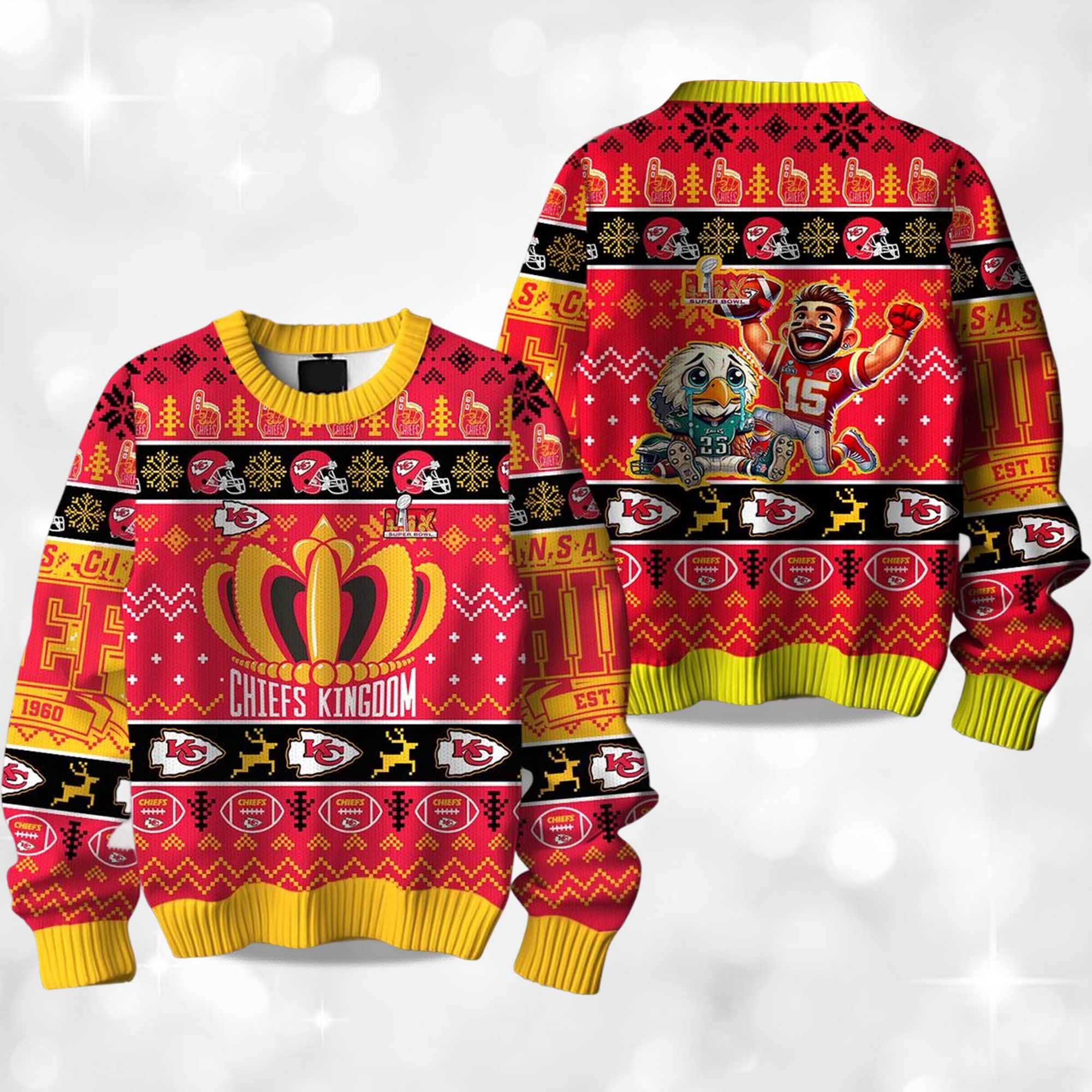 Chiefs Kingdom Bowl Champions Ugly Sweater 2 Chiefs Kingdom Bowl Champions Ugly Sweater