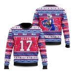 Christmas Bills Josh Allen 17 Football Ugly Sweater