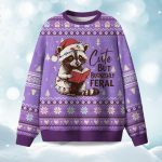 Cute But Bookishly Feral Christmas Ugly Sweater