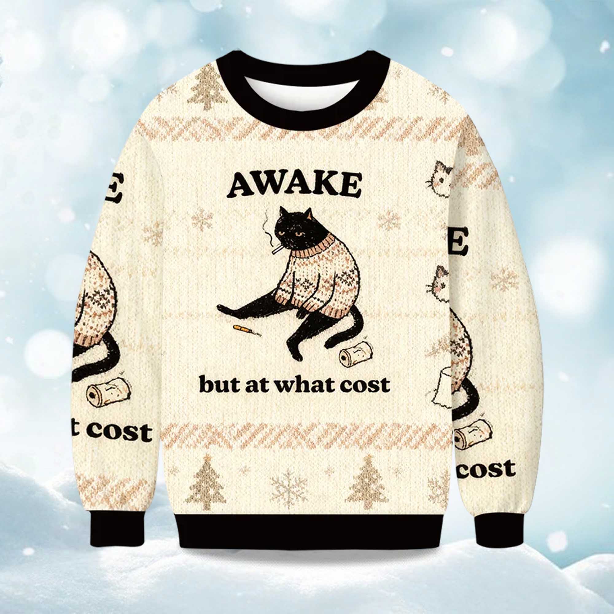 Decadent Smoking Cat Christmas Ugly Sweater Decadent Smoking Cat Christmas Ugly Sweater