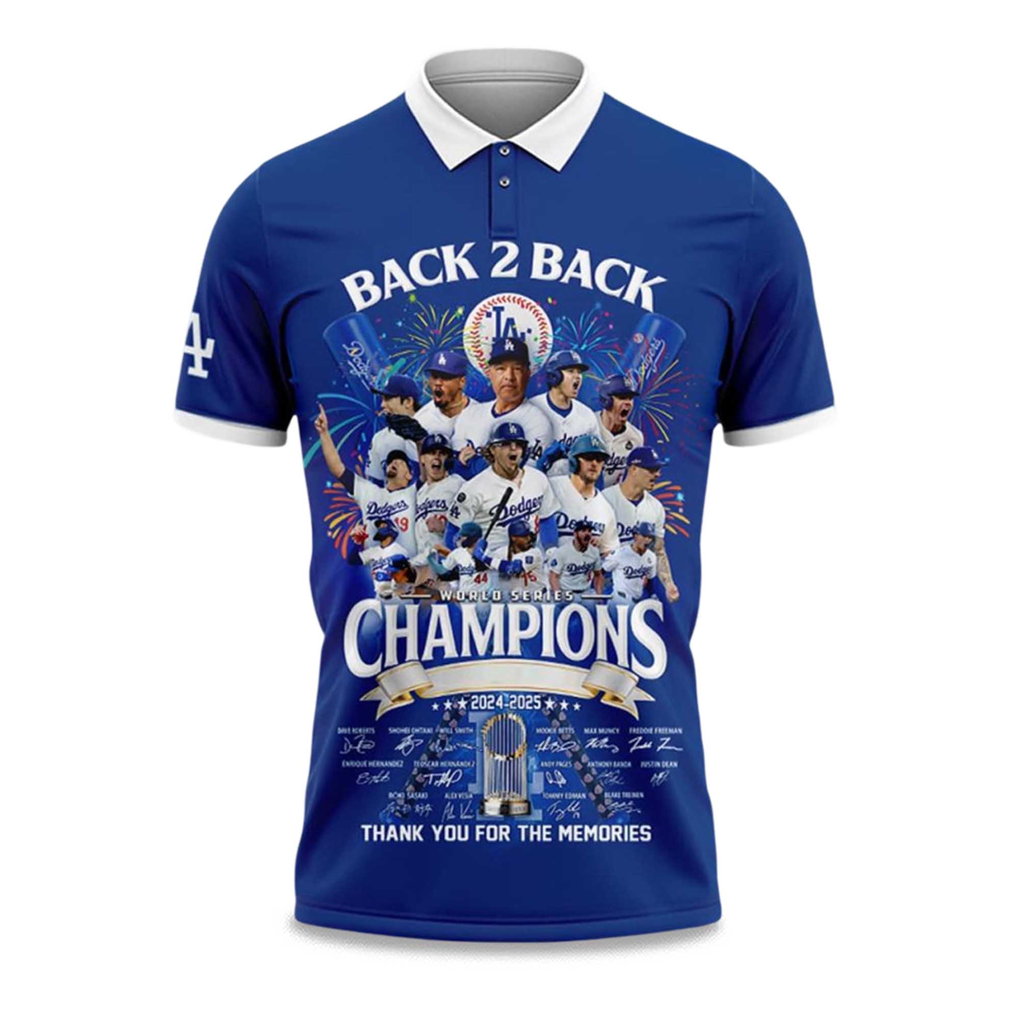 Dodgers Back 2 Back World Series Champions 2025 Polo Shirt 3 Dodgers Back 2 Back World Series Champions 2025 Polo Shirt