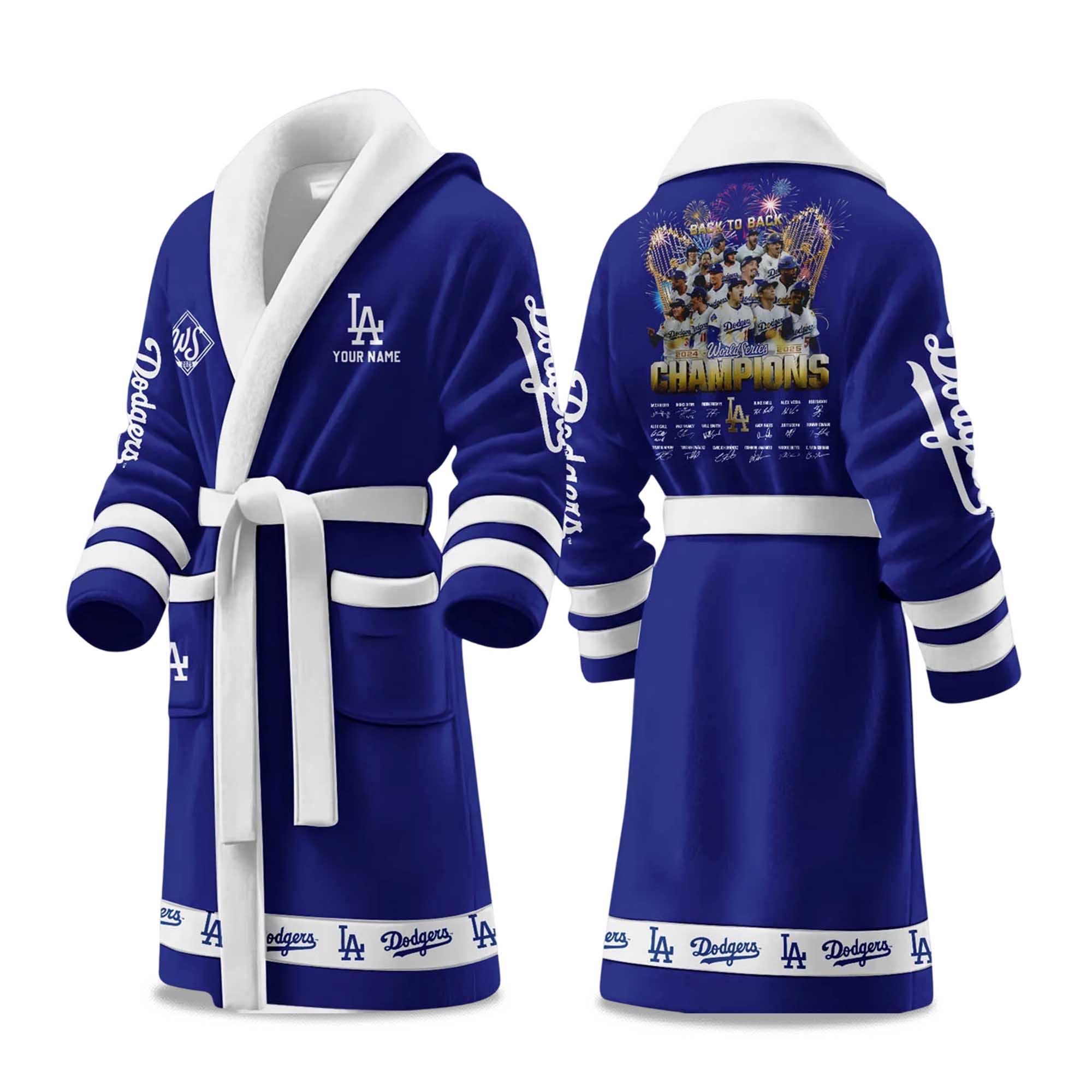 Dodgers World Series Back To Back Champions 2025 Bathrobe Dodgers World Series Back To Back Champions 2025 Bathrobe