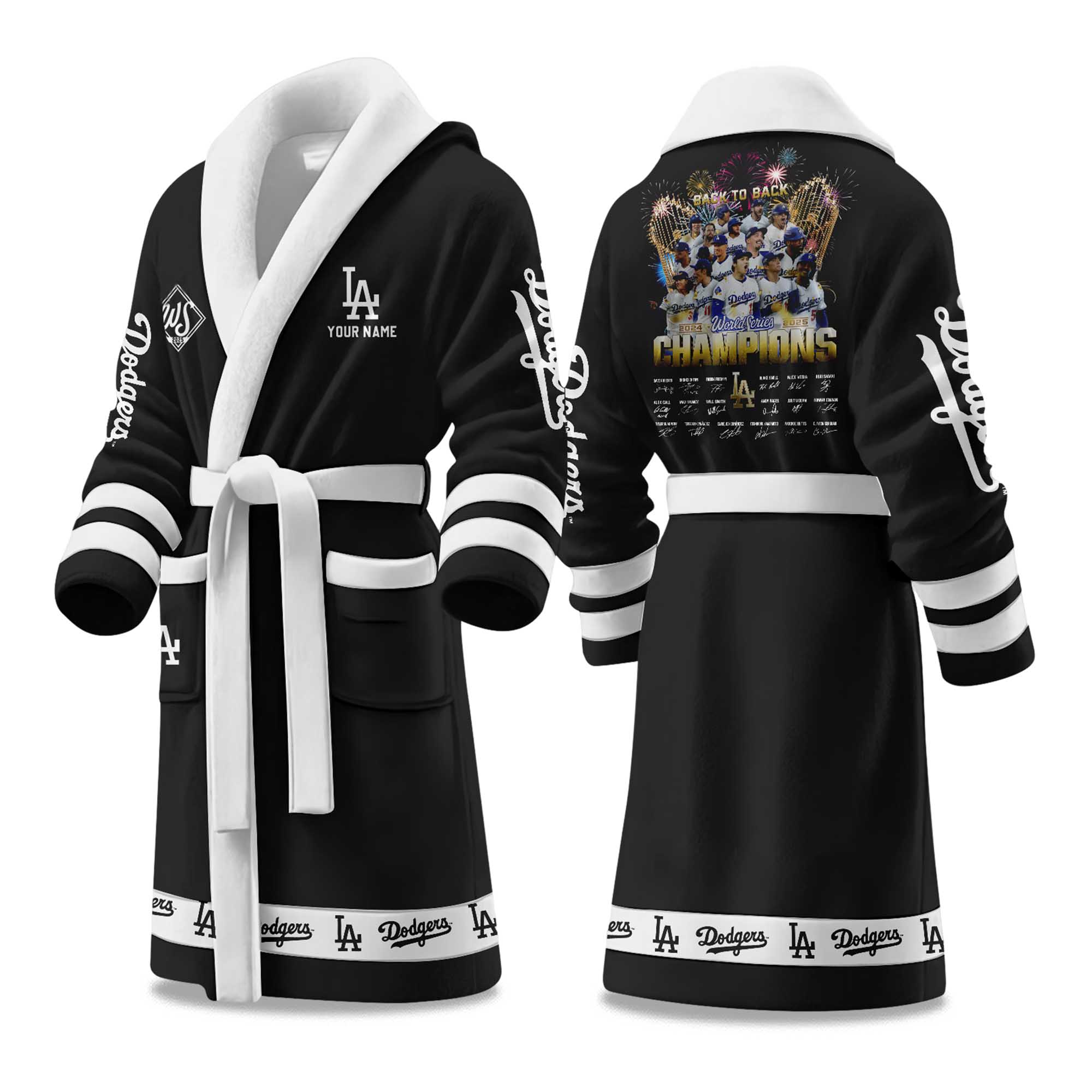 Dodgers World Series Back To Back Champions 2025 Bathrobe 2 Dodgers World Series Back To Back Champions 2025 Bathrobe
