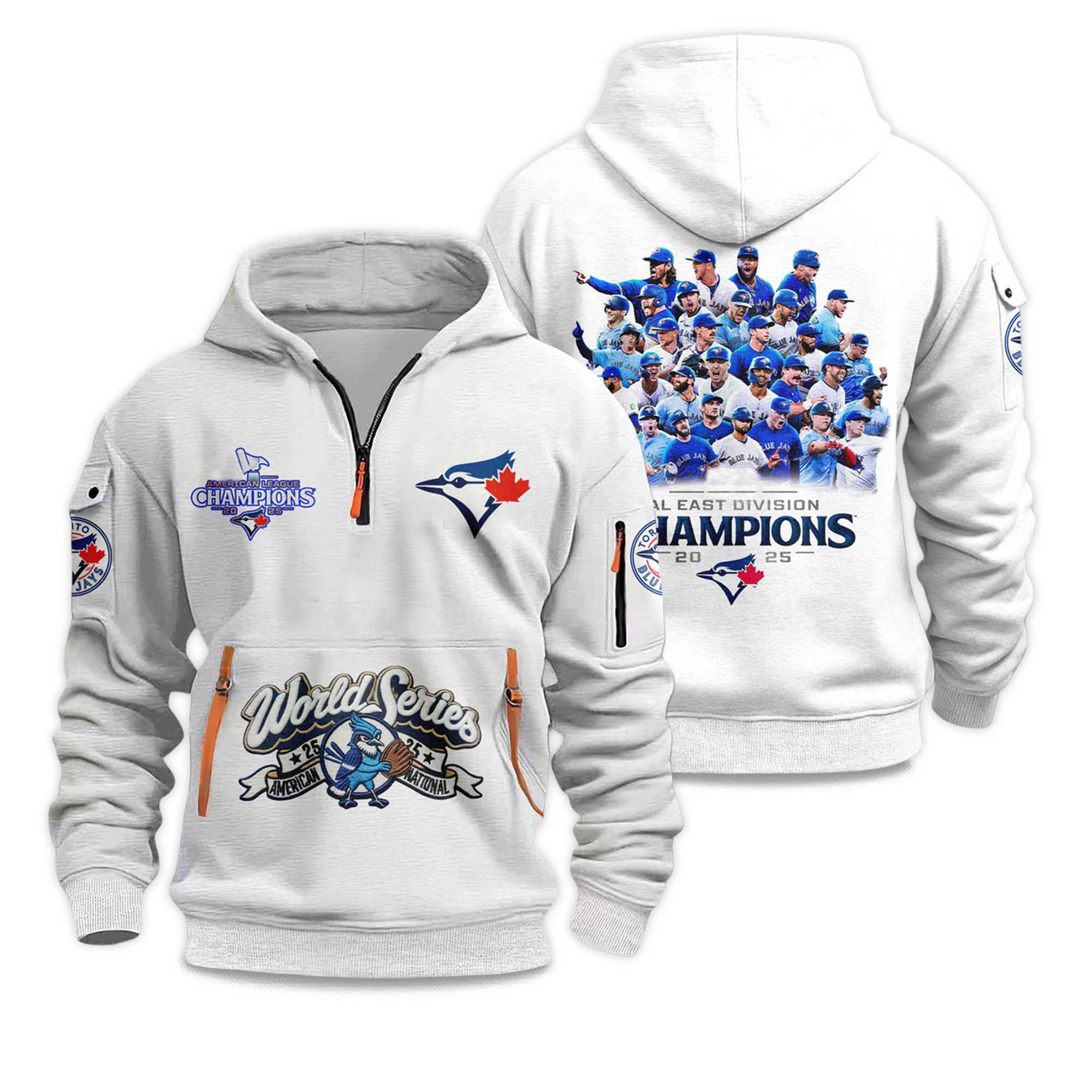 Blue Jays 2025 World Series Champions Quarter Zip Hoodie Blue Jays 2025 World Series Champions Quarter Zip Hoodie