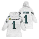 Eagles Jalen Hurts 1 Football Blanket Hoodie