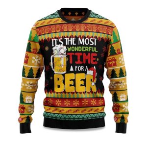 2025 Christmas It's The Most Wonderful Time For A Beer Ugly Sweater 1