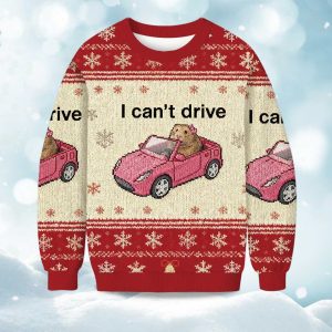 I Cant Drive Funny Hamster Christmas Ugly Sweater 1