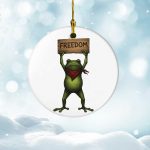 Freedom Portland Frog Christmas Printed Ornament