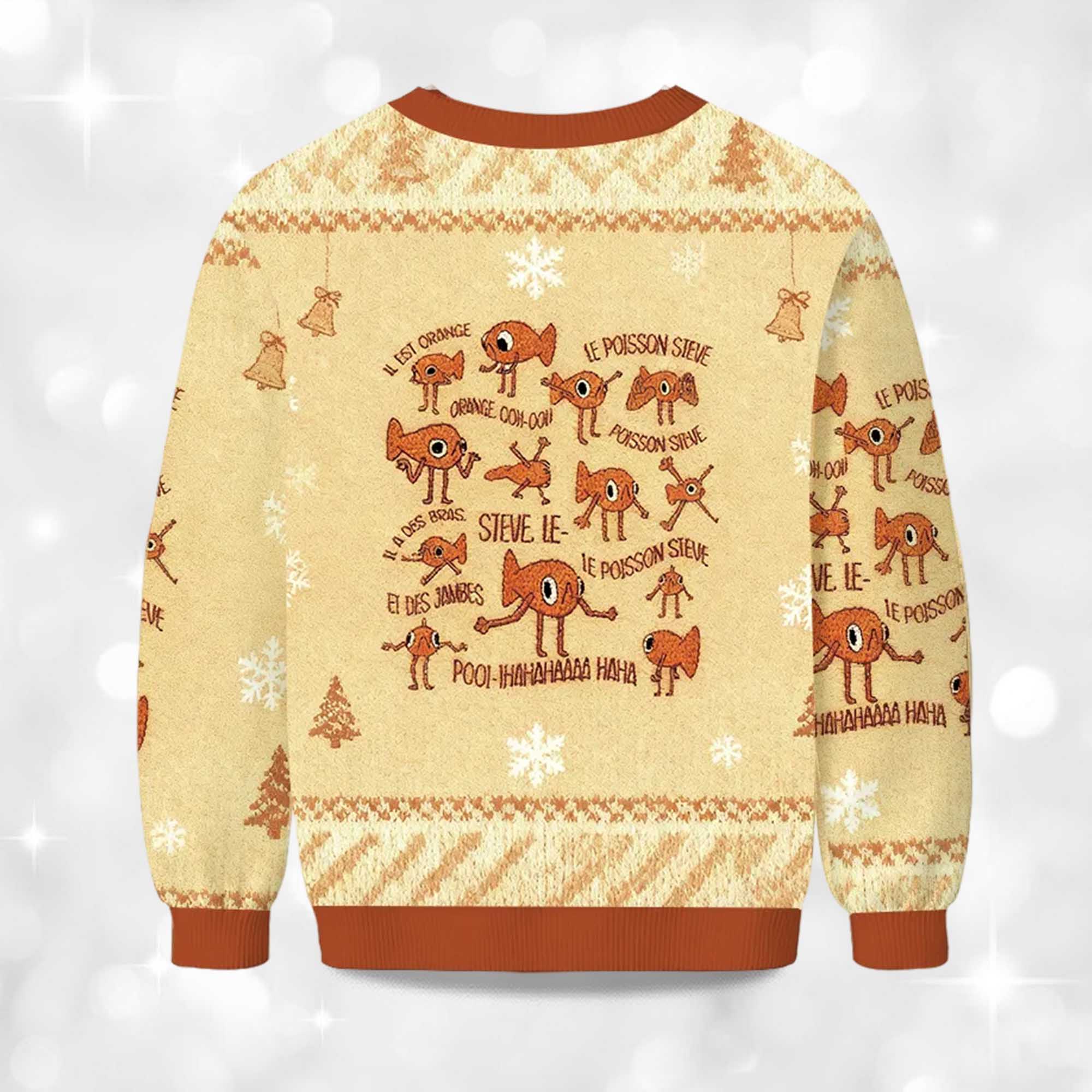 Funny Le Poisson Steve Christmas Ugly Sweater 2 Funny Le Poisson Steve Christmas Ugly Sweater