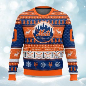 2025 Christmas Mets Baseball Personalized Ugly Sweater 1