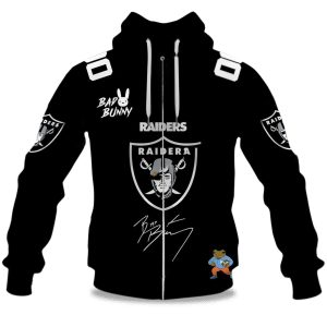 Personalized Raiders Bad Bunny Bowl LX 2025 2026 Zipper Hoodie