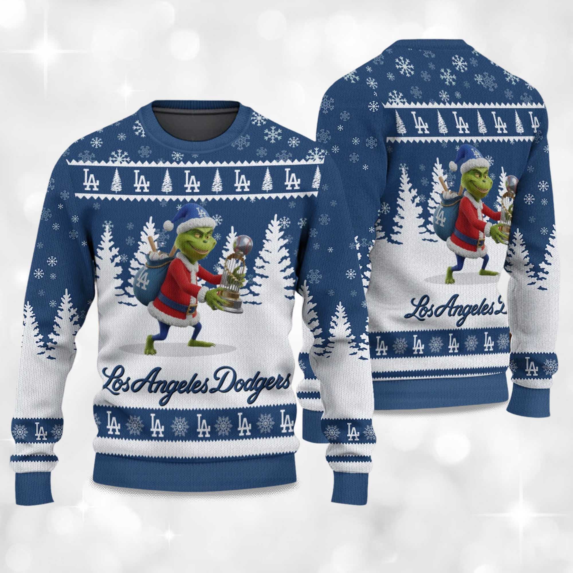Dodgers Grnch World Series 2025 Christmas Ugly Sweater 2 Grnch World Series 2025 Christmas Ugly Sweater (2)