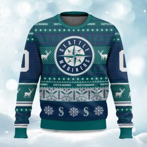2025 Christmas Mariners Baseball Personalized Ugly Sweater 1
