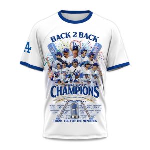 Dodgers World Series 2024 2025 Back 2 Back Champions Shirt