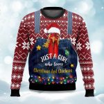 Just A Girl Who Loves Chickens Ugly Christmas Sweater
