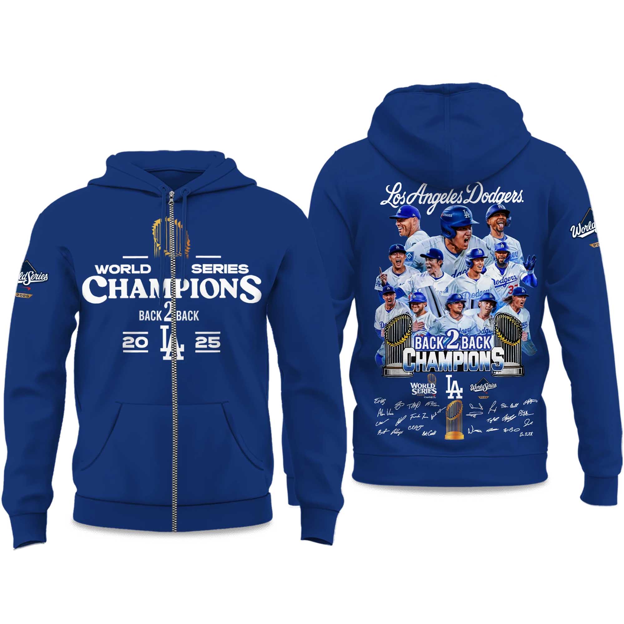 LA Dodgers 2025 World Series Champions Zip Hoodie 2 LA Dodgers 2025 World Series Champions Zip Hoodie