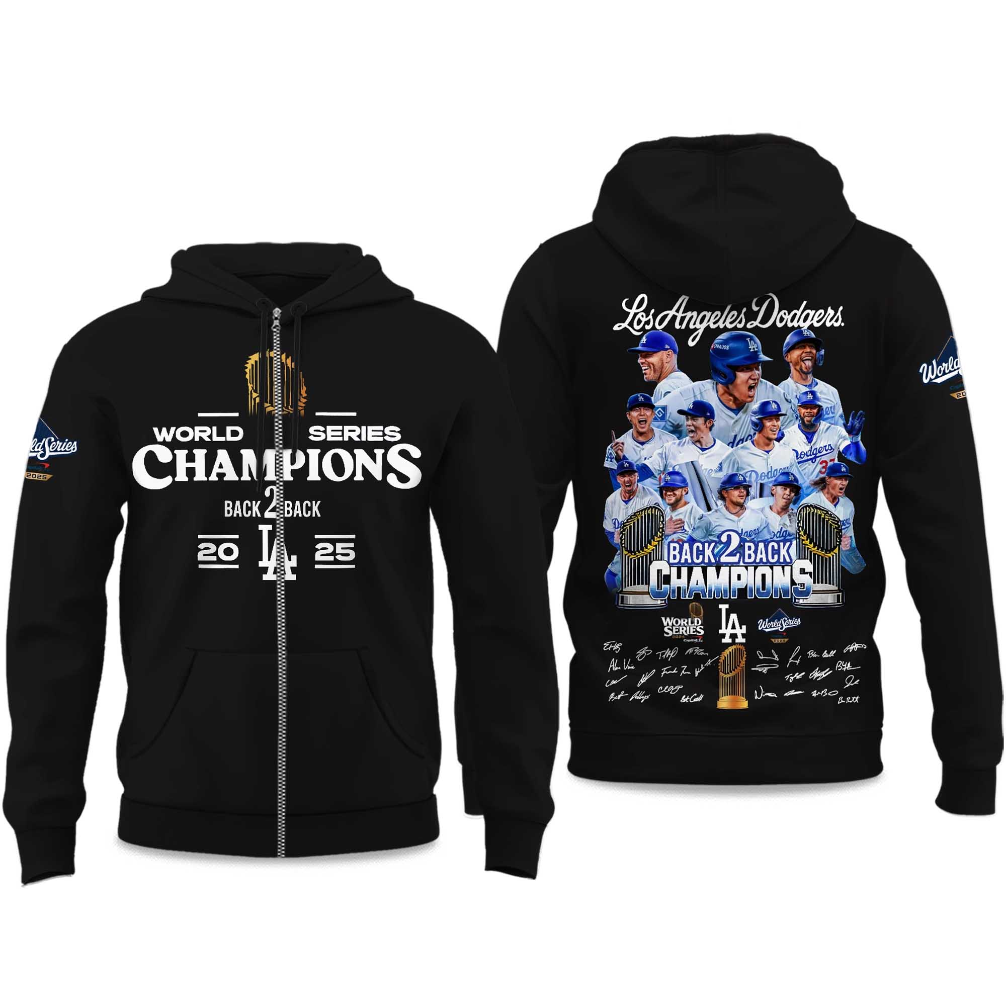 LA Dodgers 2025 World Series Champions Zip Hoodie 3 LA Dodgers 2025 World Series Champions Zip Hoodie
