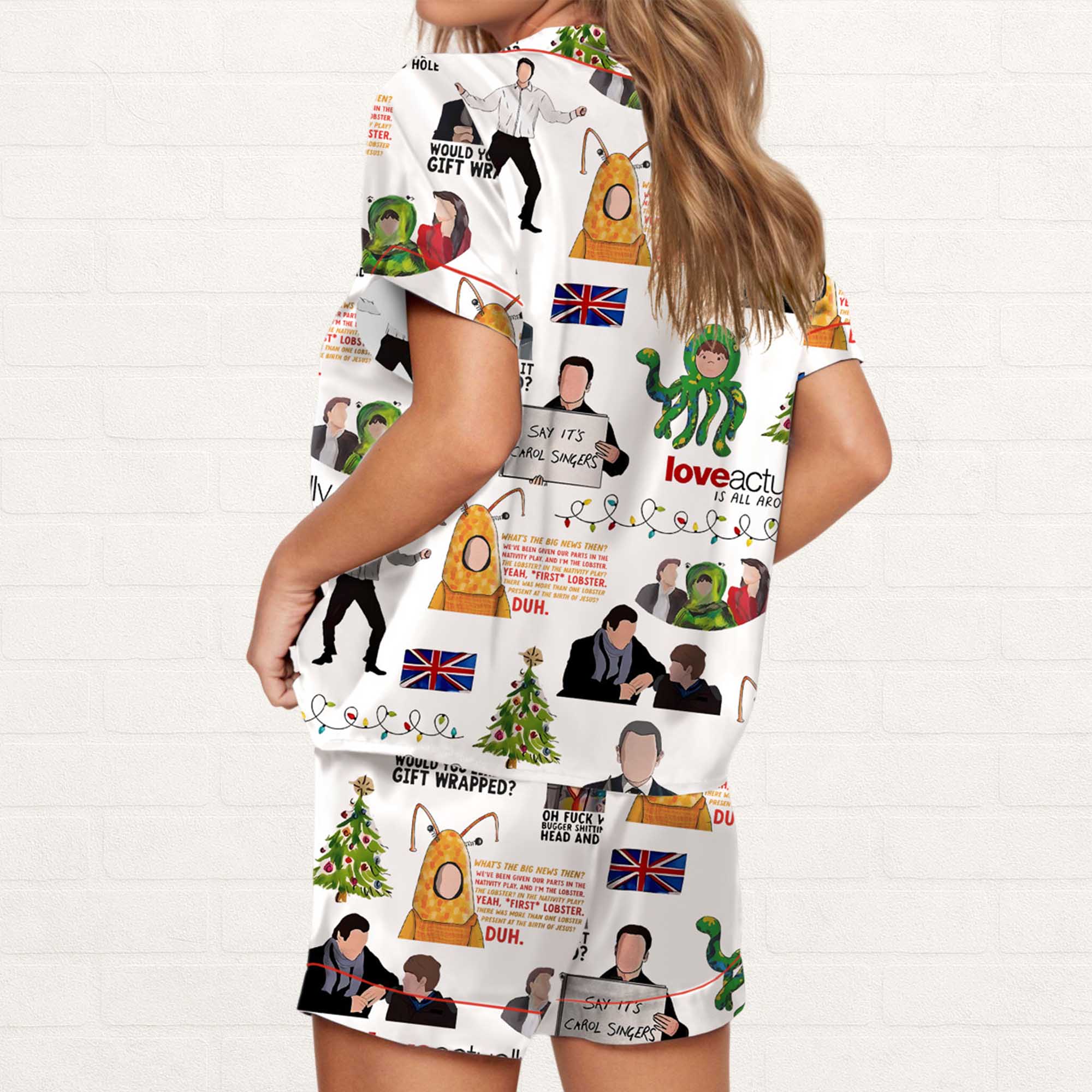 Love Actually Silky Satin Pajama Set 2 Love Actually Silky Satin Pajama Set