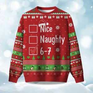 2025 Nice Naughty 6 7 Ugly Christmas Sweater 1