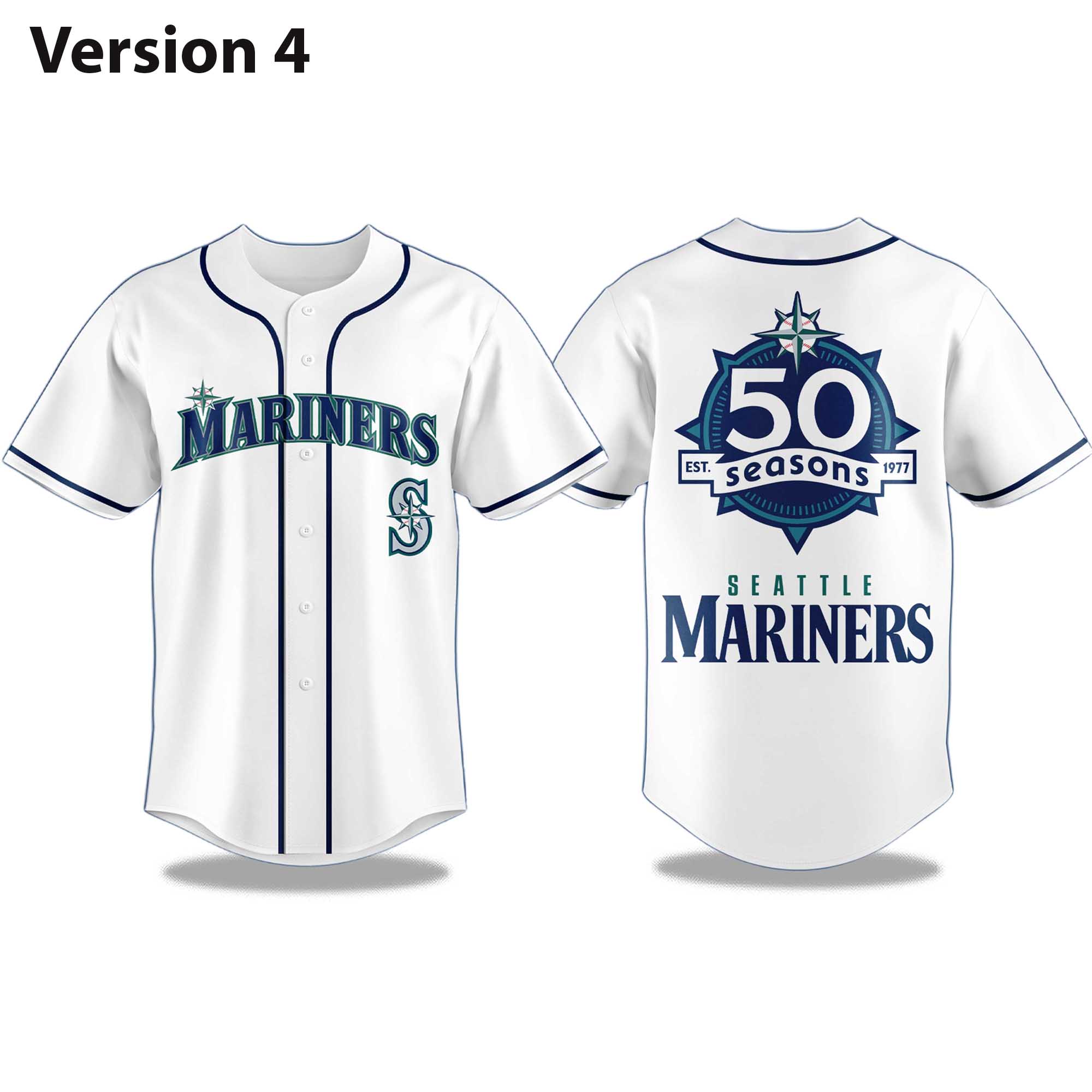Mariners 50 Seasons Celebration 1977 - 2026 Jersey 4 Mariners 50 Seasons Celebration 1977 2026 Jersey