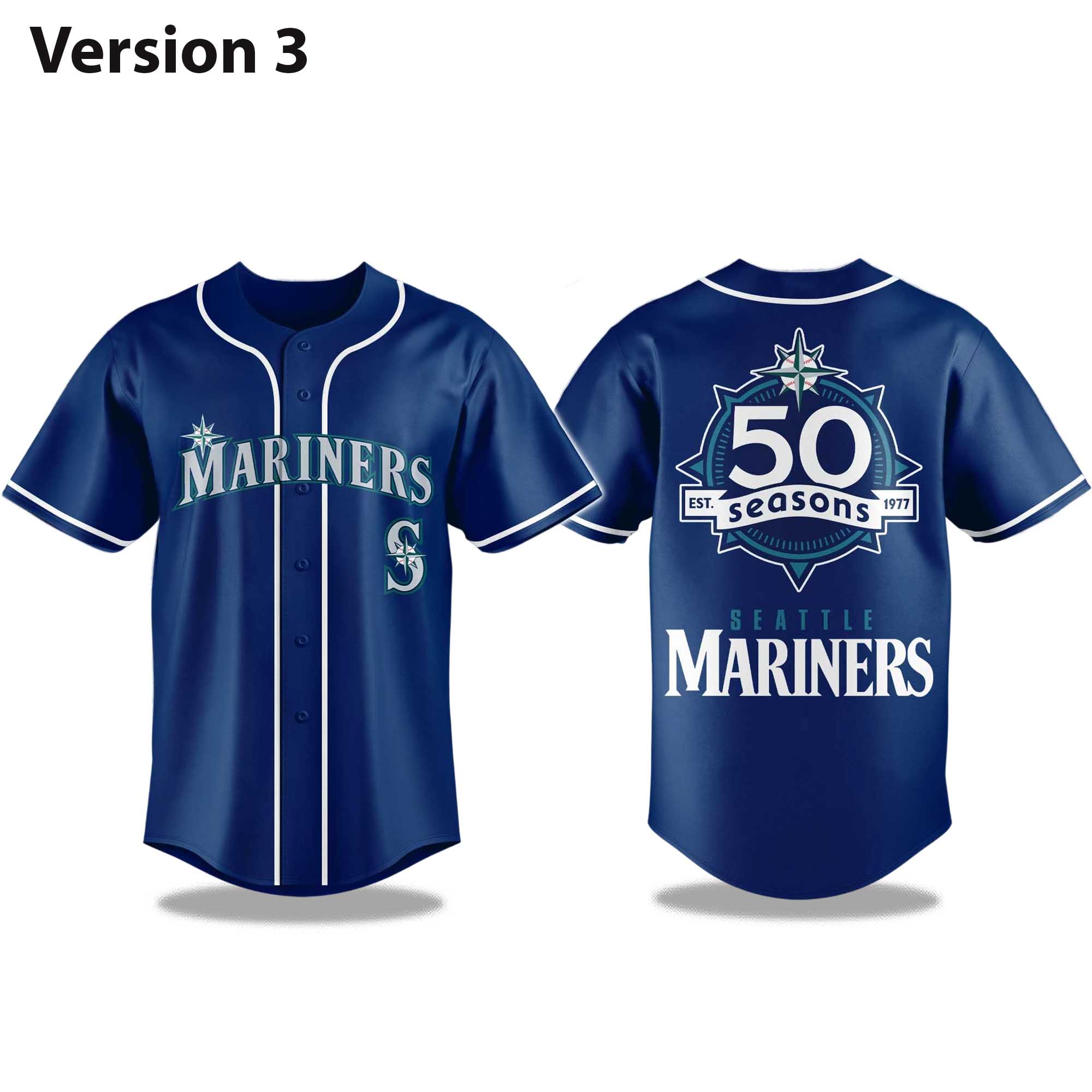 Mariners 50 Seasons Celebration 1977 - 2026 Jersey 3 Mariners 50 Seasons Celebration 1977 2026 Jersey