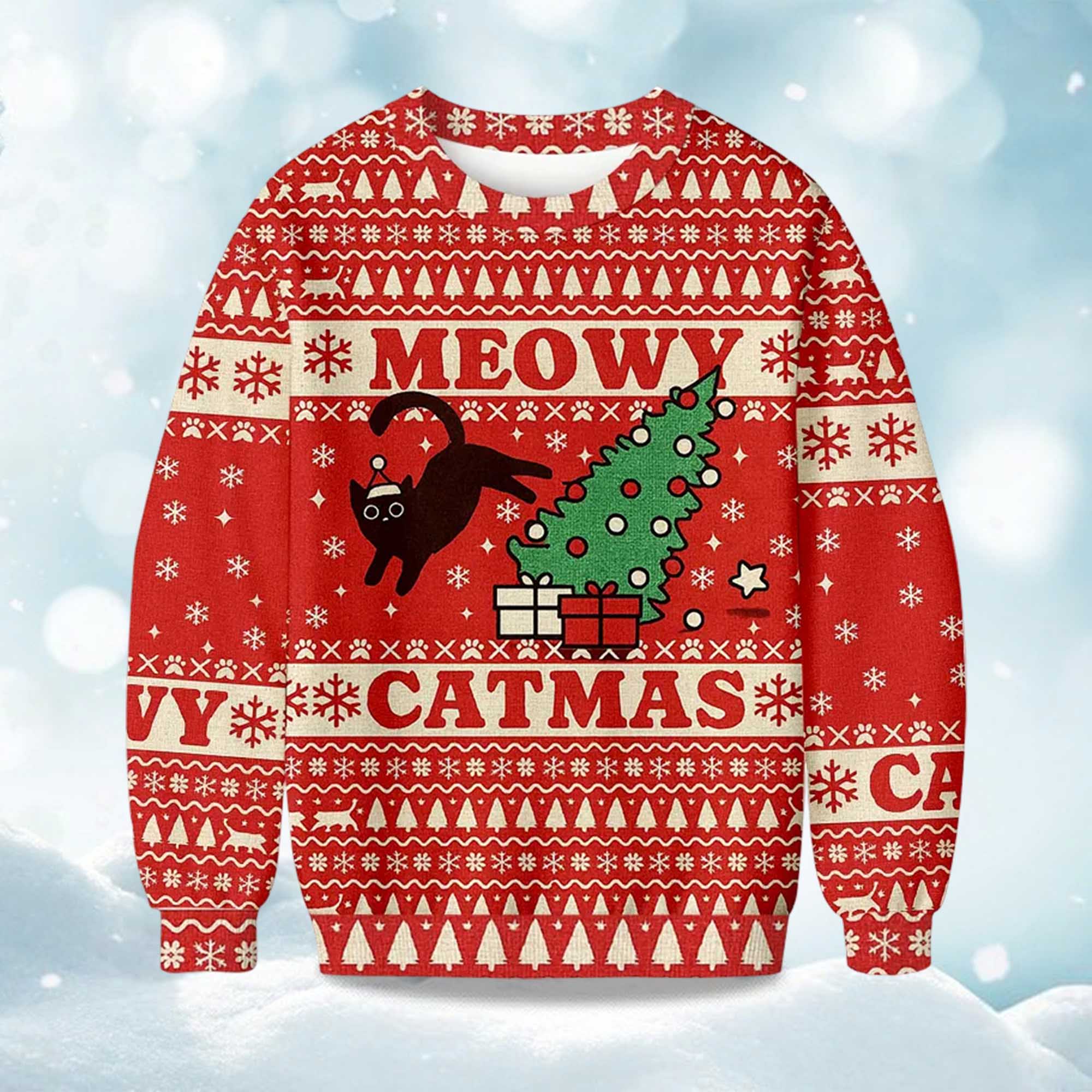 Meowy Catmas Christmas Ugly Sweater Meowy Catmas Christmas Ugly Sweater