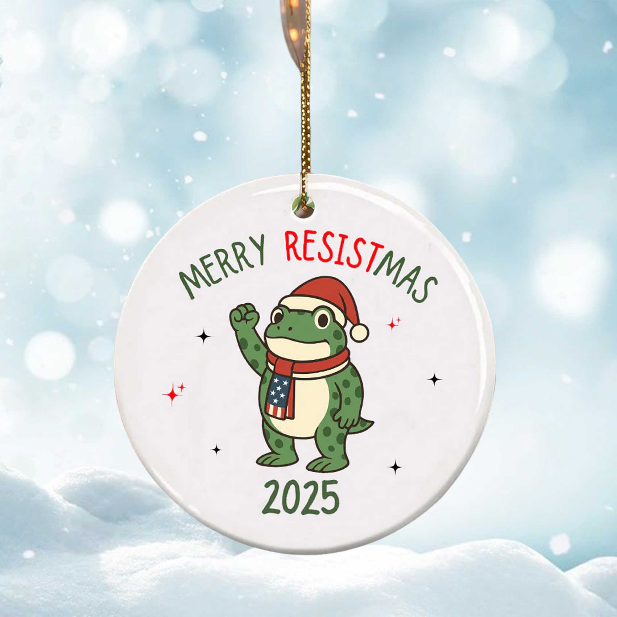 Merry Resistmas 2025 Christmas Tree Ornament Merry Resistmas 2025 Christmas Tree Ornament