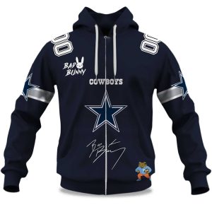 Personalized Cowboys Bad Bunny Bowl LX 2025 2026 Zipper Hoodie
