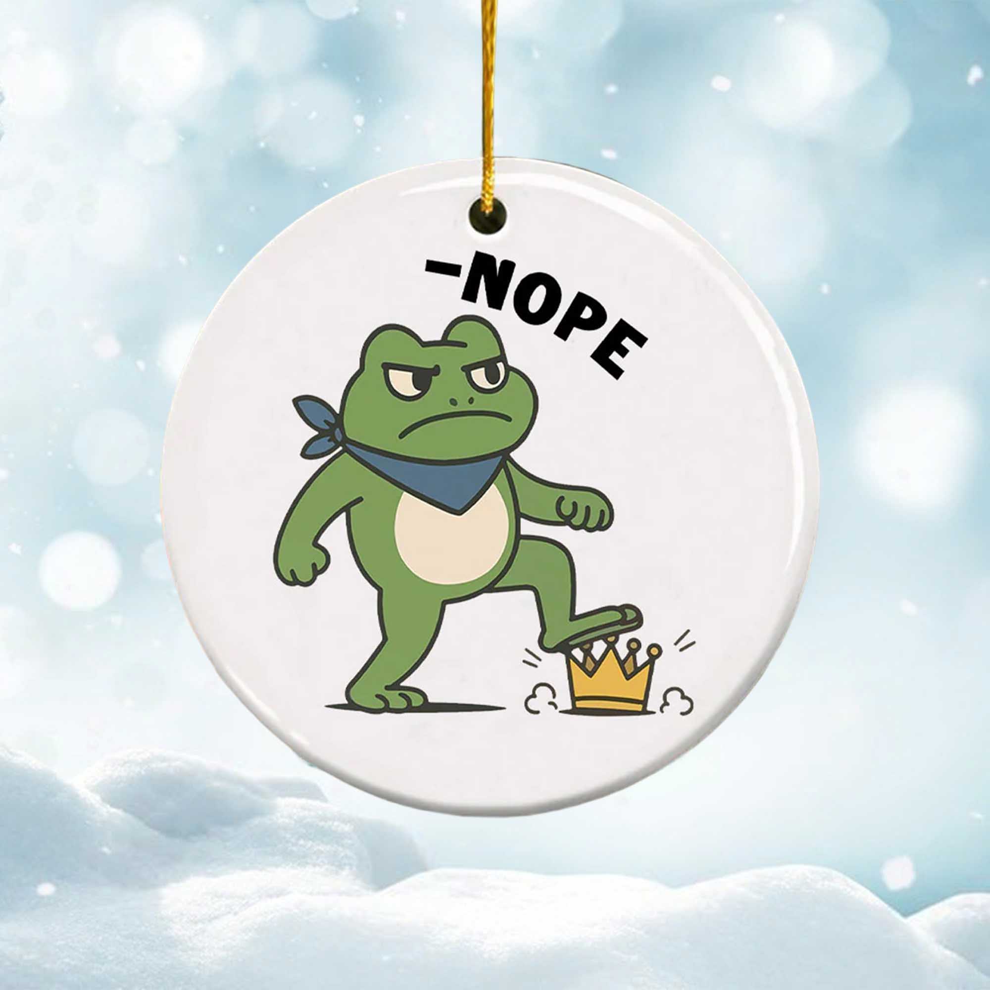 Nope Portland Frog Resist Christmas Tree Ornament Nope Portland Frog Resist Christmas Tree Ornament