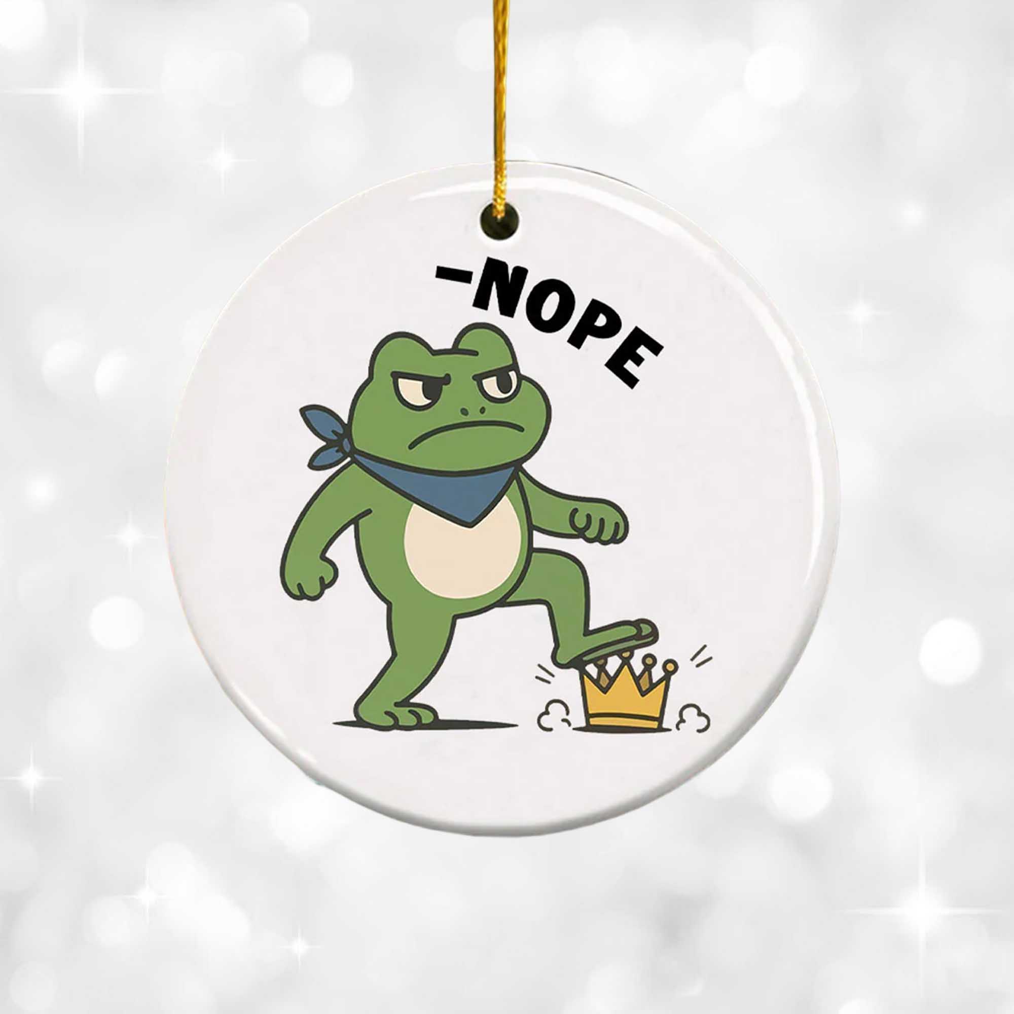 Nope Portland Frog Resist Christmas Tree Ornament 2 Nope Portland Frog Resist Christmas Tree Ornament