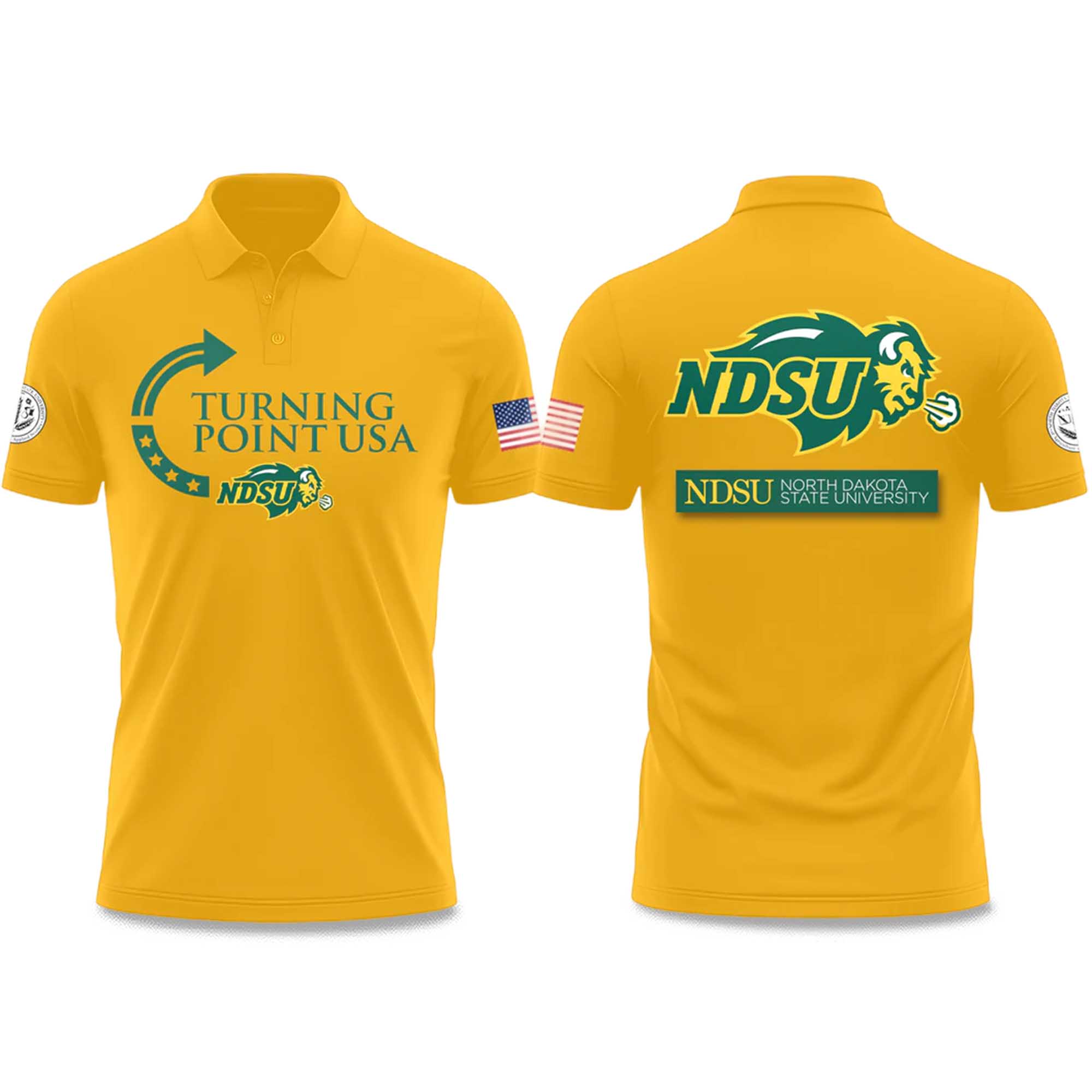 North Dakota State University Turning Point USA 2025 Polo Shirt 2 North Dakota State University Turning Point USA 2025 Polo Shirt (2)