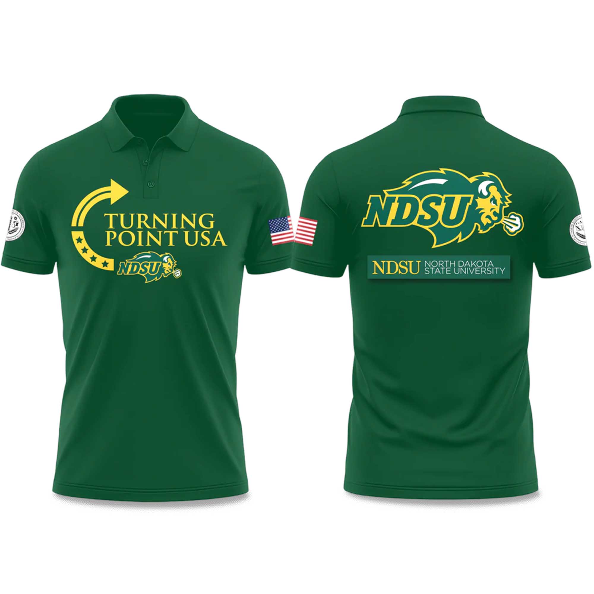 North Dakota State University Turning Point USA 2025 Polo Shirt 3 North Dakota State University Turning Point USA 2025 Polo Shirt (3)