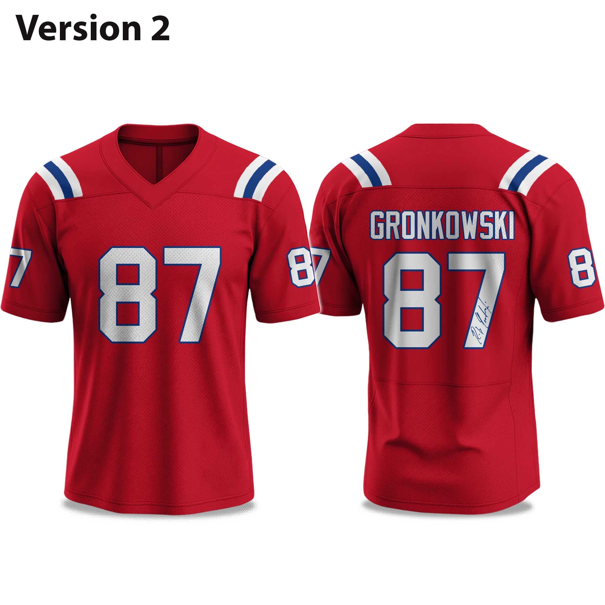 Patriots Rob Gronkowski Signature 2025 Football Jersey 2 Patriots Rob Gronkowski Signature 2025 Football Jersey (2)